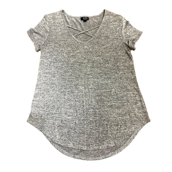 A.N.A. A New Approach Gray Cotton Polyester Blend Cuffed Sleeve Tee Size M - Picture 7 of 7